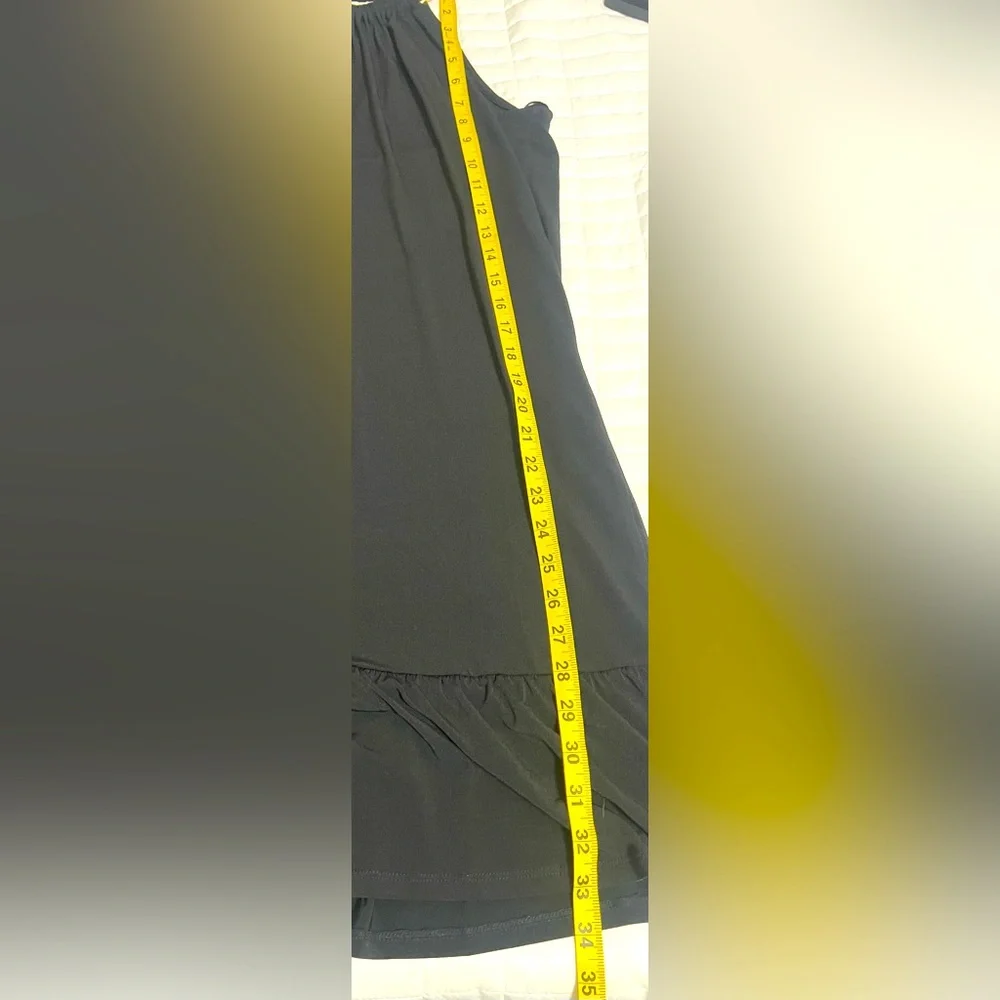 Michael Michael Kors Gold Chain Tank Black Ruffle Trim Mini Dress Size Small